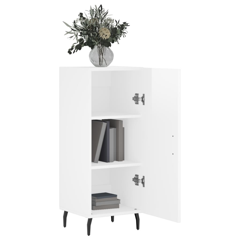 Sideboard Hochglanz-Weiß 34,5x34x90 cm Holzwerkstoff