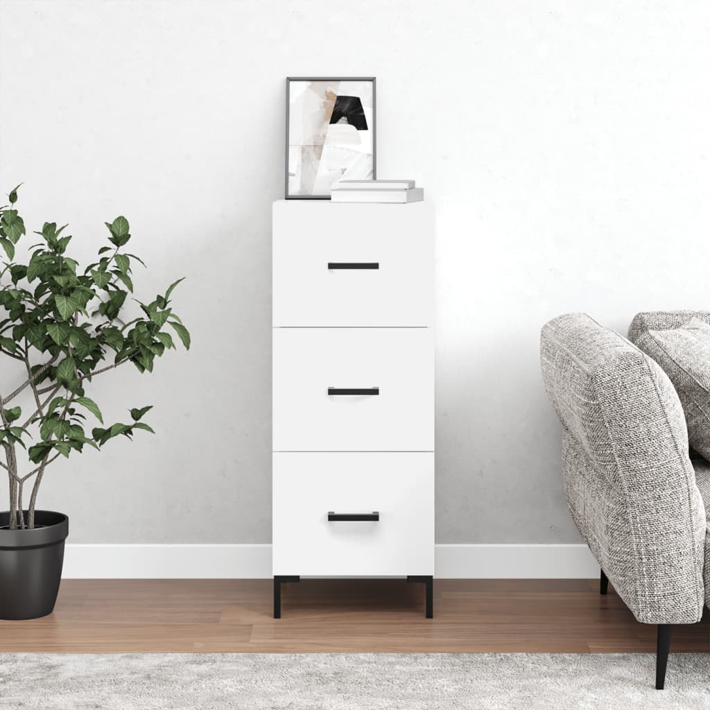 Sideboard Weiß 34,5x34x90 cm Holzwerkstoff