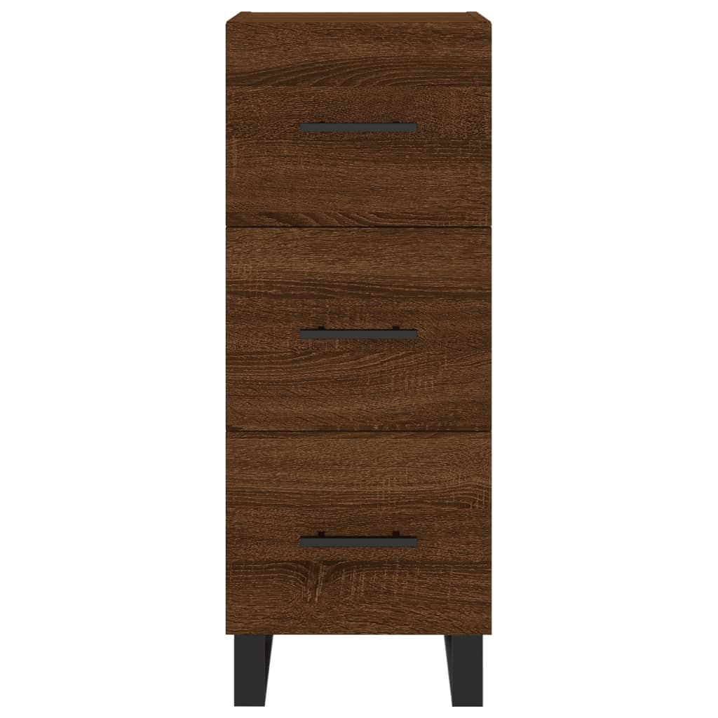 Sideboard Braun Eichen-Optik 34,5x34x90 cm Holzwerkstoff