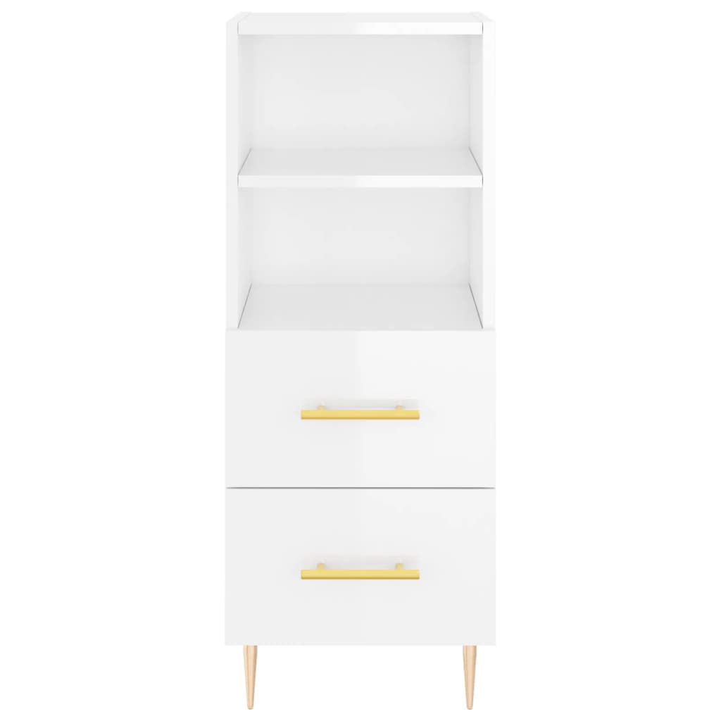 Sideboard Hochglanz-Weiß 34,5x34x90 cm Holzwerkstoff
