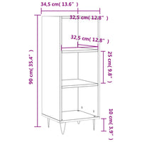 Thumbnail for Sideboard Braun Eichen-Optik 34,5x32,5x90 cm Holzwerkstoff