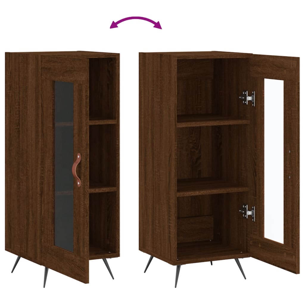 Sideboard Braun Eichen-Optik 34,5x34x90 cm Holzwerkstoff