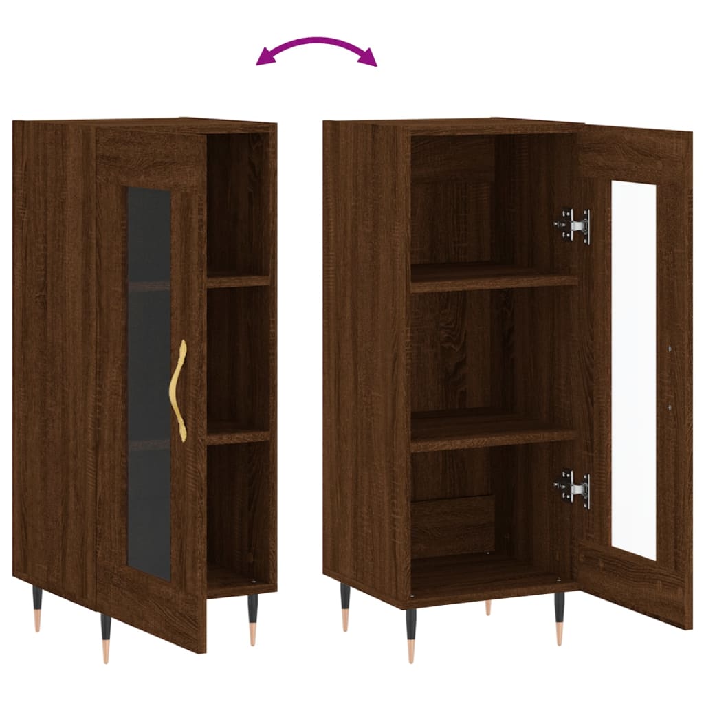 Sideboard Braun Eichen-Optik 34,5x34x90 cm Holzwerkstoff