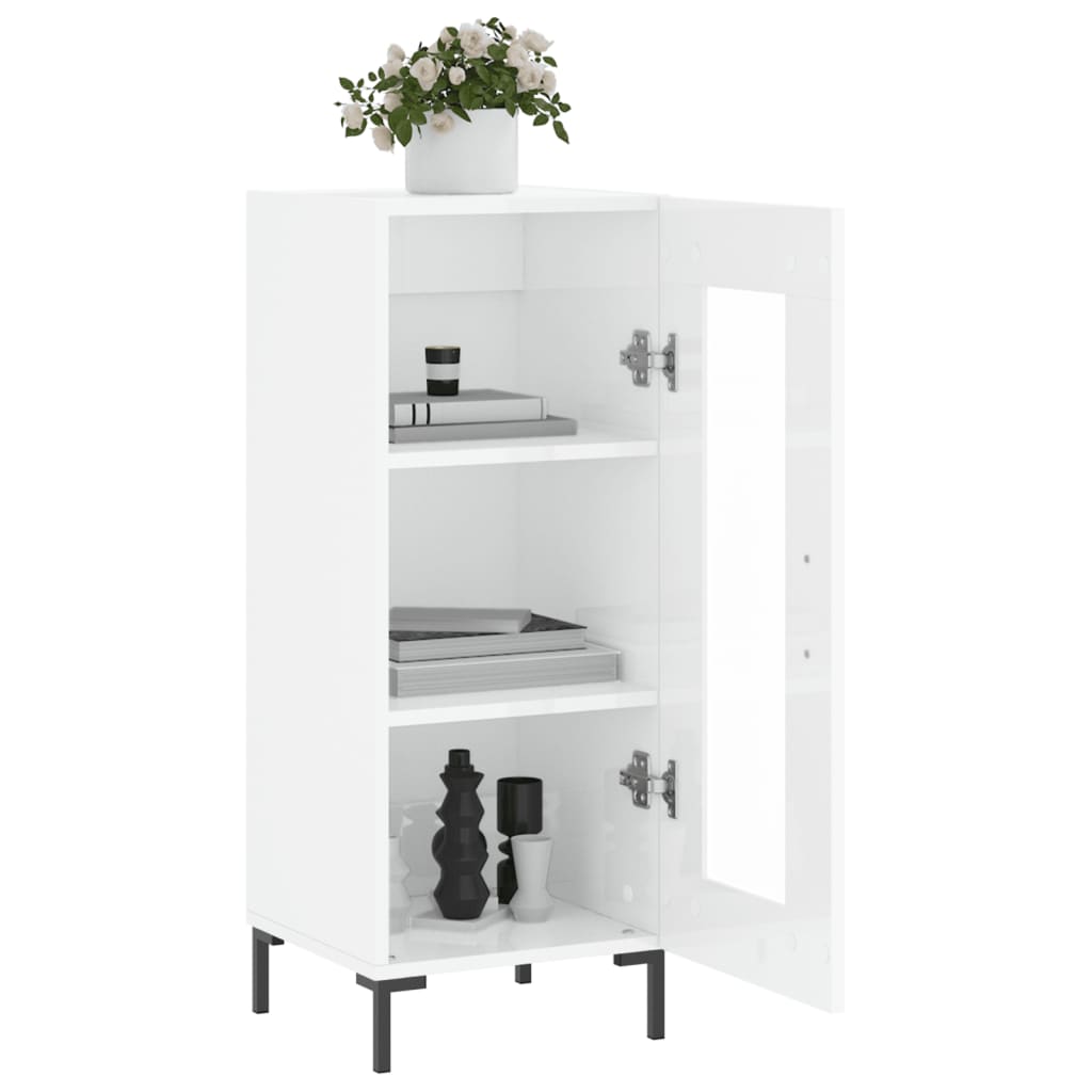 Sideboard Hochglanz-Weiß 34,5x34x90 cm Holzwerkstoff