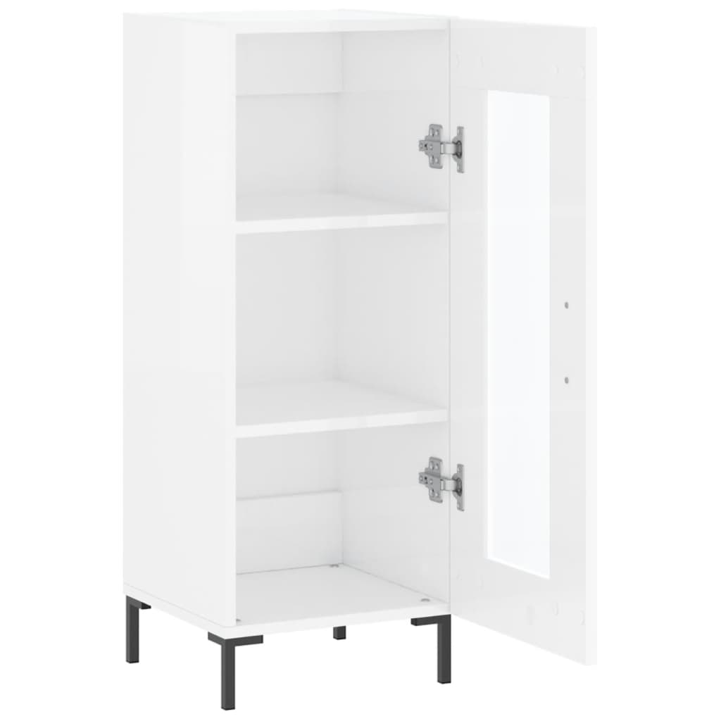 Sideboard Hochglanz-Weiß 34,5x34x90 cm Holzwerkstoff