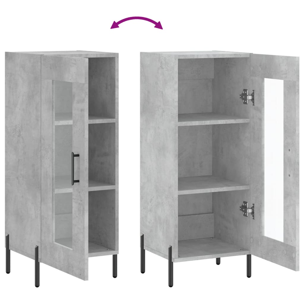 Sideboard Betongrau 34,5x34x90 cm Holzwerkstoff