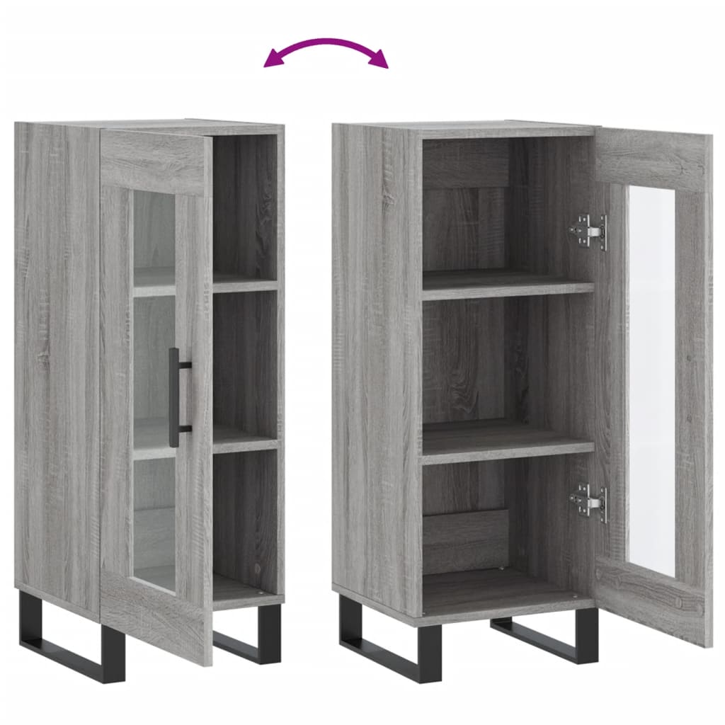 Sideboard Grau Sonoma 34,5x34x90 cm Holzwerkstoff