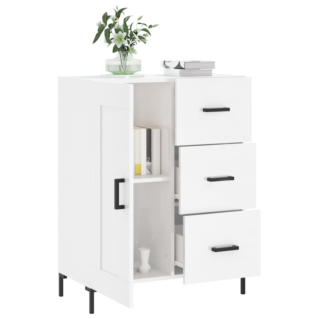 Sideboard Hochglanz-Weiß 69,5x34x90 cm Holzwerkstoff