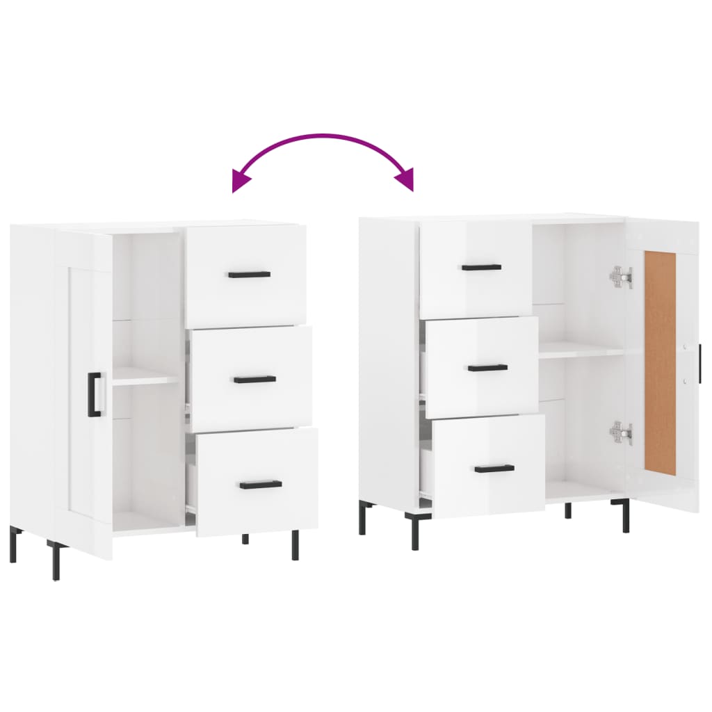 Sideboard Hochglanz-Weiß 69,5x34x90 cm Holzwerkstoff