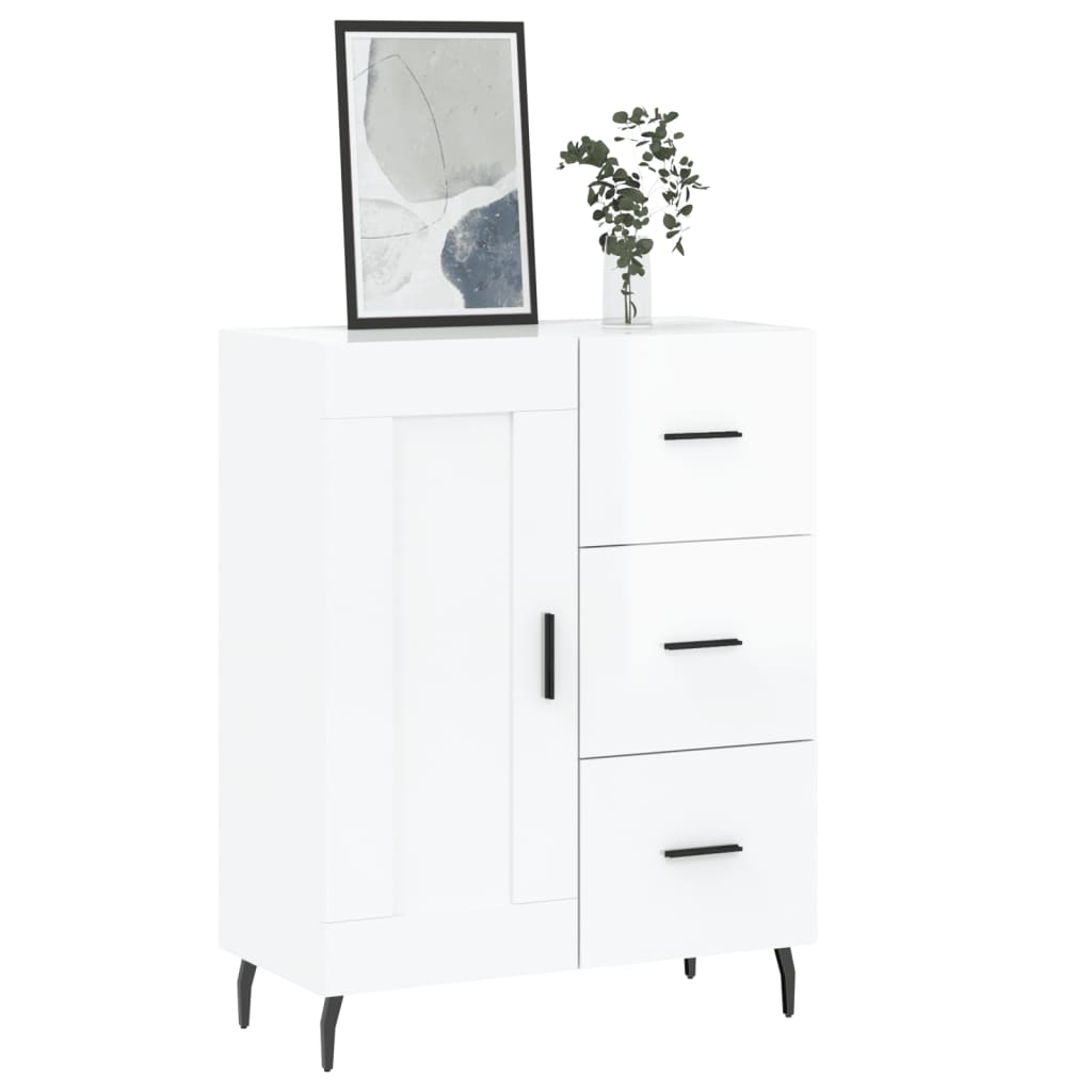 Sideboard Hochglanz-Weiß 69,5x34x90 cm Holzwerkstoff