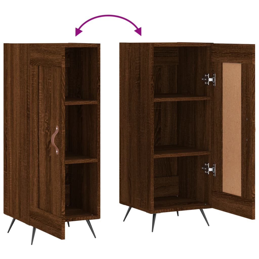 Sideboard Braun Eichen-Optik 34,5x34x90 cm Holzwerkstoff