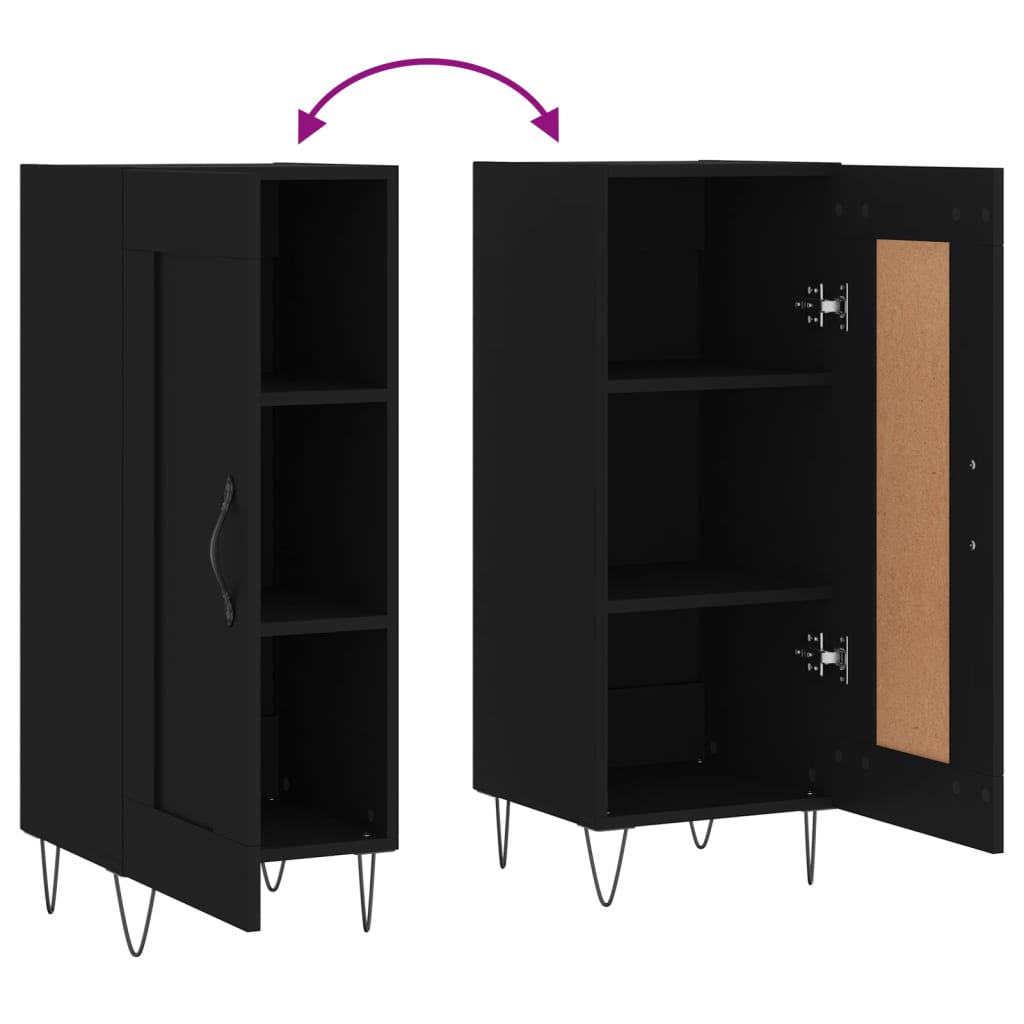 Sideboard Schwarz 34,5x34x90 cm Holzwerkstoff