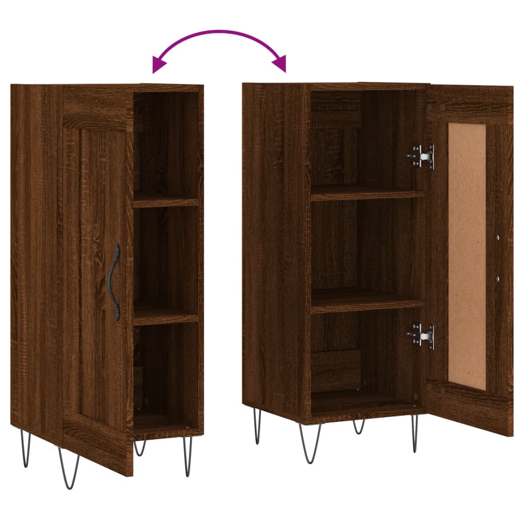 Sideboard Braun Eichen-Optik 34,5x34x90 cm Holzwerkstoff