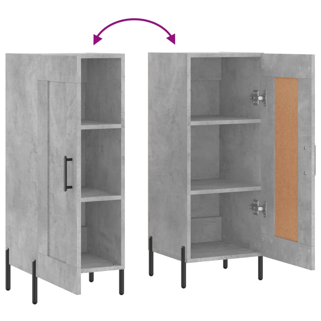 Sideboard Betongrau 34,5x34x90 cm Holzwerkstoff