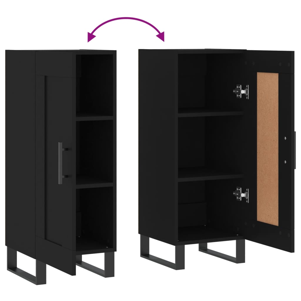 Sideboard Schwarz 34,5x34x90 cm Holzwerkstoff