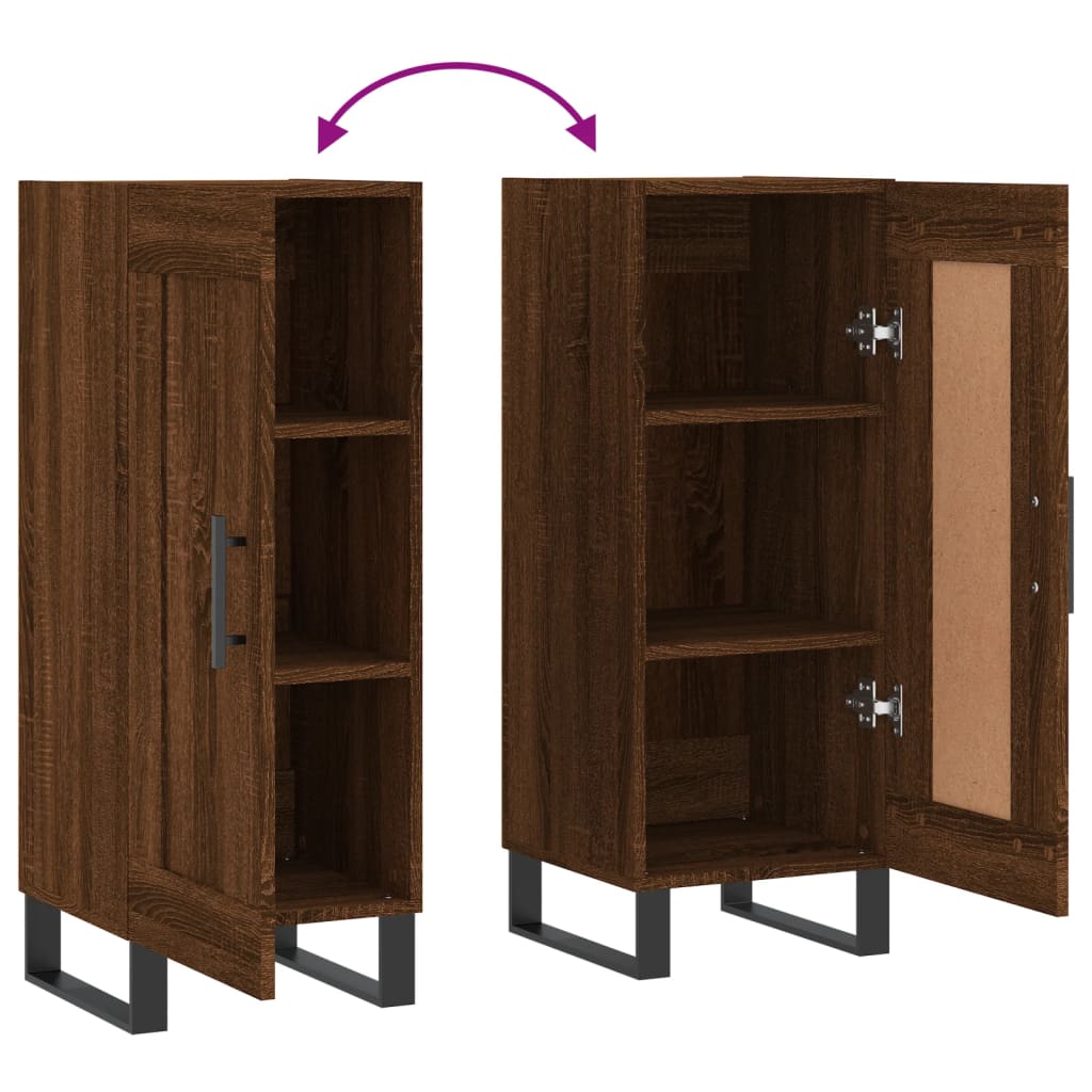 Sideboard Braun Eichen-Optik 34,5x34x90 cm Holzwerkstoff
