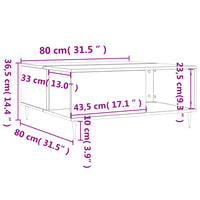 Thumbnail for Couchtisch Grau Sonoma 80x80x36,5 cm Holzwerkstoff