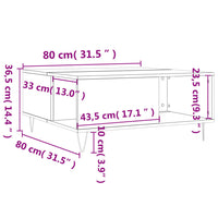 Thumbnail for Couchtisch Schwarz 80x80x36,5 cm Holzwerkstoff