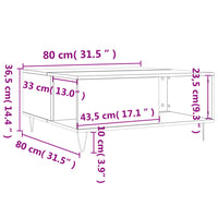 Thumbnail for Couchtisch Sonoma-Eiche 80x80x36,5 cm Holzwerkstoff