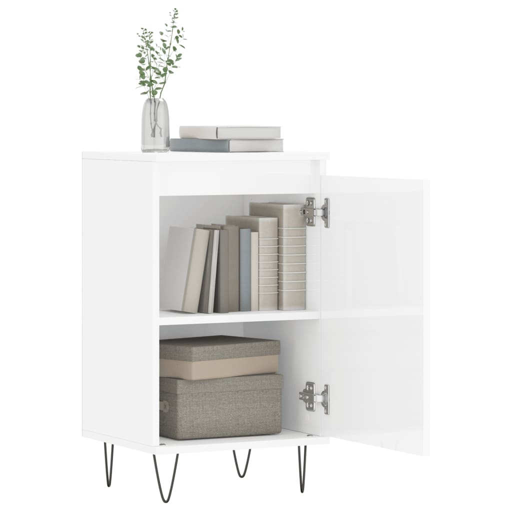 Sideboard Hochglanz-Weiß 40x35x70 cm Holzwerkstoff