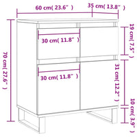 Thumbnail for Sideboard Hochglanz-Weiß 60x35x70 cm Holzwerkstoff