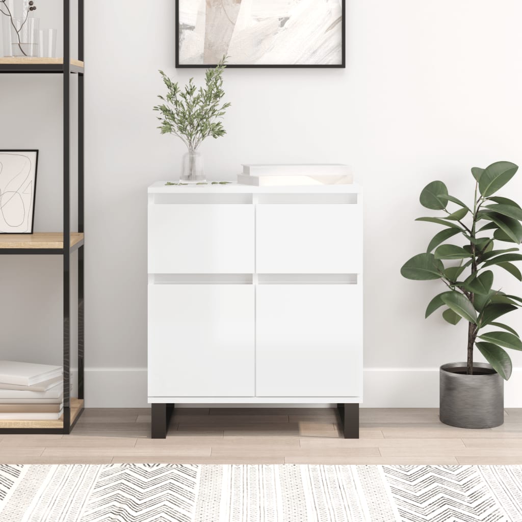 Sideboard Hochglanz-Weiß 60x35x70 cm Holzwerkstoff