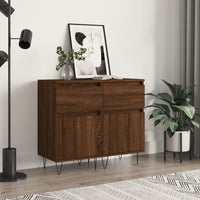 Thumbnail for Sideboards 2 Stk. Braun Eichen-Optik 40x35x70 cm Holzwerkstoff