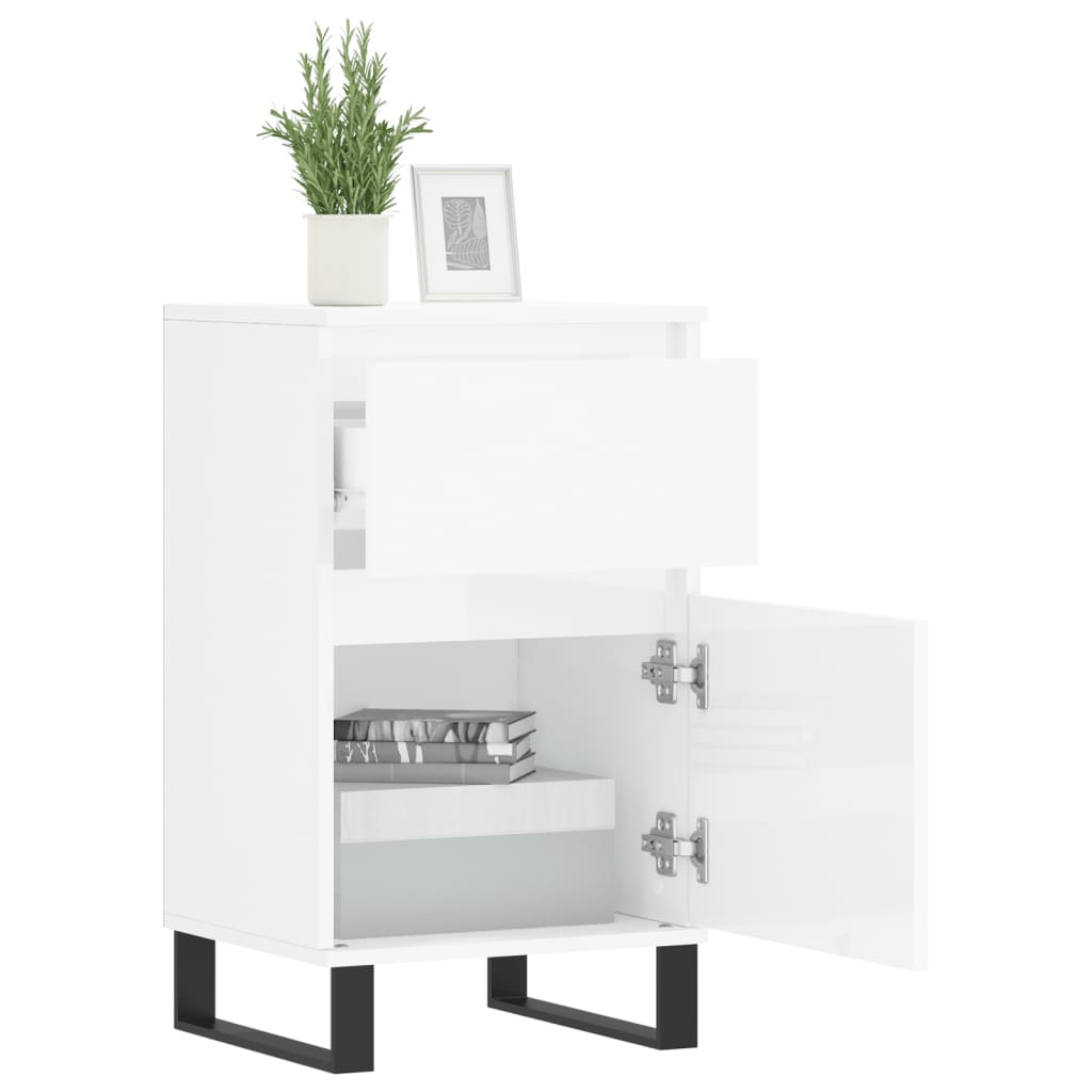 Sideboard Hochglanz-Weiß 40x35x70 cm Holzwerkstoff