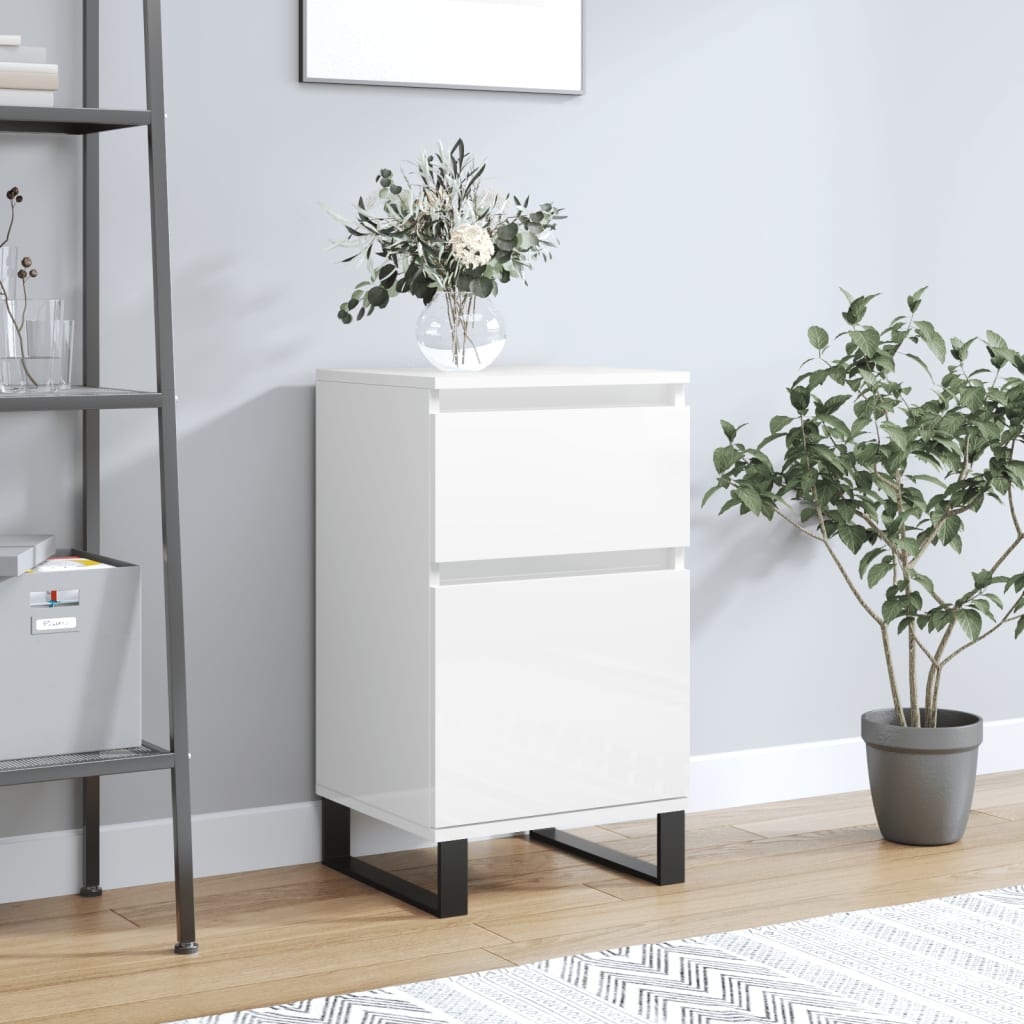 Sideboard Hochglanz-Weiß 40x35x70 cm Holzwerkstoff