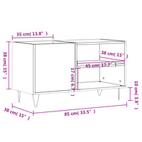 Thumbnail for Plattenschrank Schwarz 85x38x48 cm Holzwerkstoff