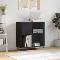 Thumbnail for Plattenschrank Schwarz 84,5x38x89 cm Holzwerkstoff