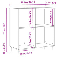 Thumbnail for Plattenschrank Grau Sonoma 84,5x38x89 cm Holzwerkstoff