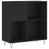 Thumbnail for Plattenschrank Schwarz 84,5x38x89 cm Holzwerkstoff