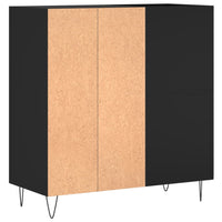 Thumbnail for Plattenschrank Schwarz 84,5x38x89 cm Holzwerkstoff