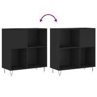 Thumbnail for Plattenschrank Schwarz 84,5x38x89 cm Holzwerkstoff