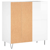 Thumbnail for Plattenschrank Hochglanz-Weiß 84,5x38x89 cm Holzwerkstoff