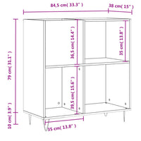 Thumbnail for Plattenschrank Grau Sonoma 84,5x38x89 cm Holzwerkstoff