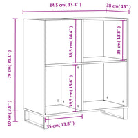 Thumbnail for Plattenschrank Weiß 84,5x38x89 cm Holzwerkstoff