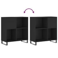 Thumbnail for Plattenschrank Schwarz 84,5x38x89 cm Holzwerkstoff
