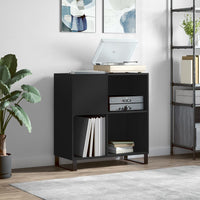 Thumbnail for Plattenschrank Schwarz 84,5x38x89 cm Holzwerkstoff