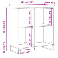 Thumbnail for Plattenschrank Betongrau 84,5x38x89 cm Holzwerkstoff