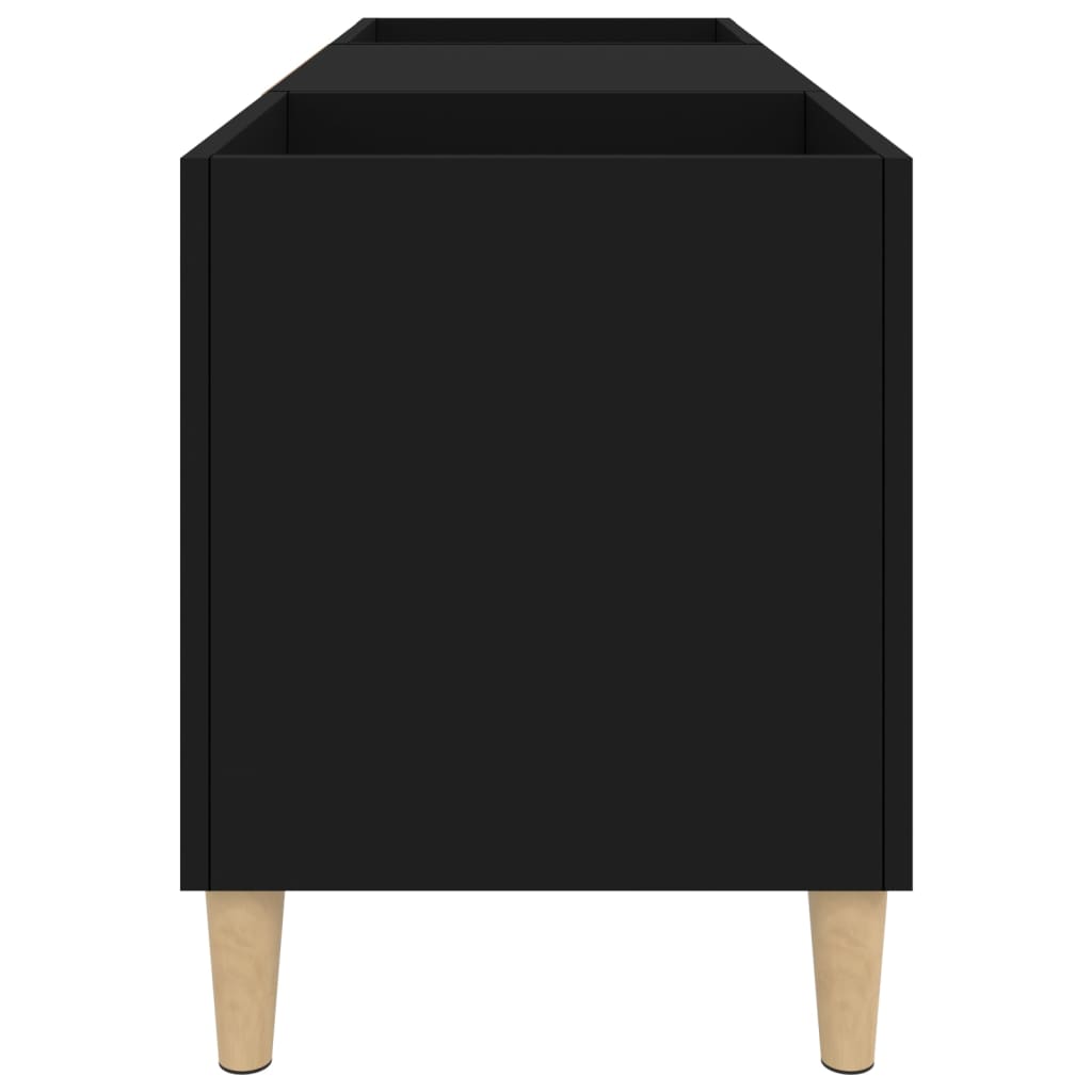 Plattenschrank Schwarz 121x38x48 cm Holzwerkstoff