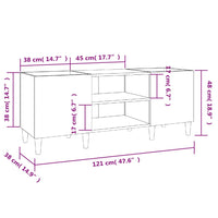 Thumbnail for Plattenschrank Schwarz 121x38x48 cm Holzwerkstoff