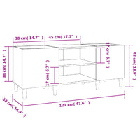 Thumbnail for Plattenschrank Grau Sonoma 121x38x48 cm Holzwerkstoff