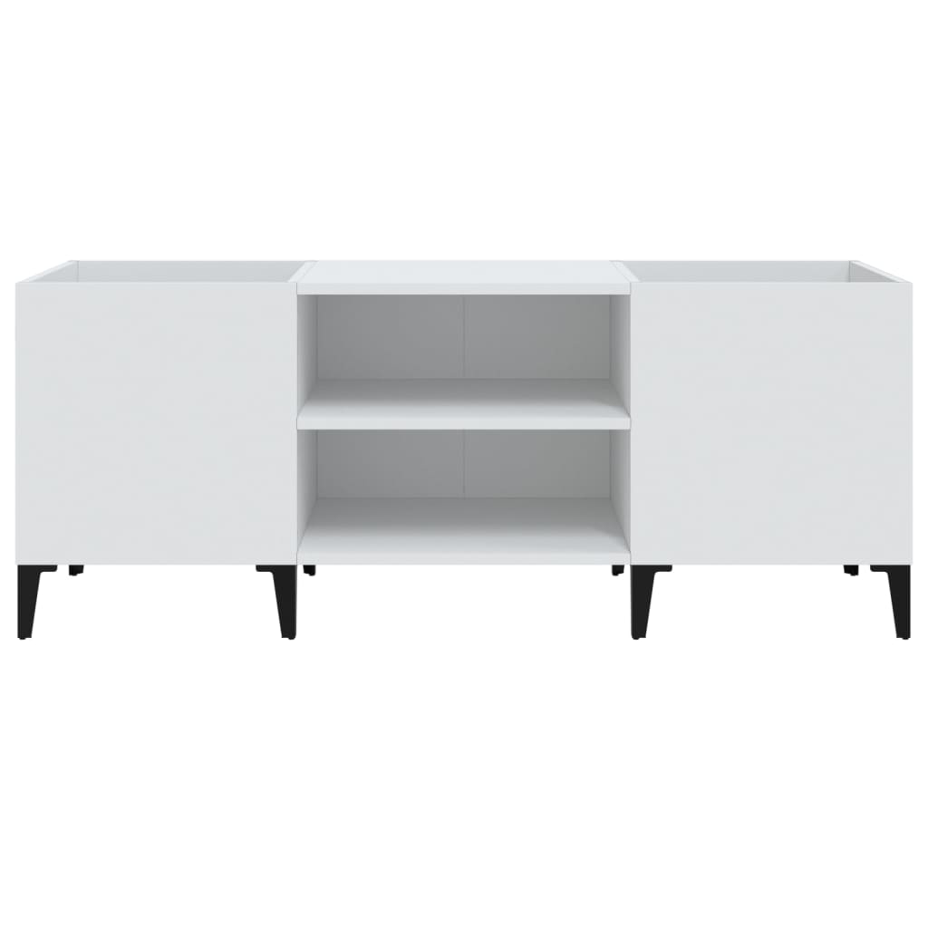 Plattenschrank Weiß 121x38x48 cm Holzwerkstoff