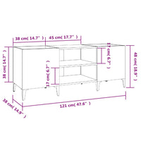 Thumbnail for Plattenschrank Weiß 121x38x48 cm Holzwerkstoff