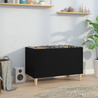 Thumbnail for Plattenschrank Schwarz 74,5x38x48 cm Holzwerkstoff