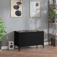 Thumbnail for Plattenschrank Schwarz 74,5x38x48 cm Holzwerkstoff