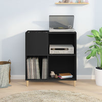Thumbnail for Plattenschrank Schwarz 84,5x38x89 cm Holzwerkstoff