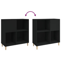 Thumbnail for Plattenschrank Schwarz 84,5x38x89 cm Holzwerkstoff